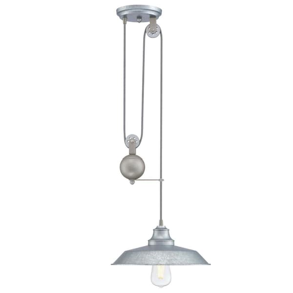 Westinghouse Pendant 60W Pulley Iron Hill 12In Galvanized Steel Shade 6117000 - main